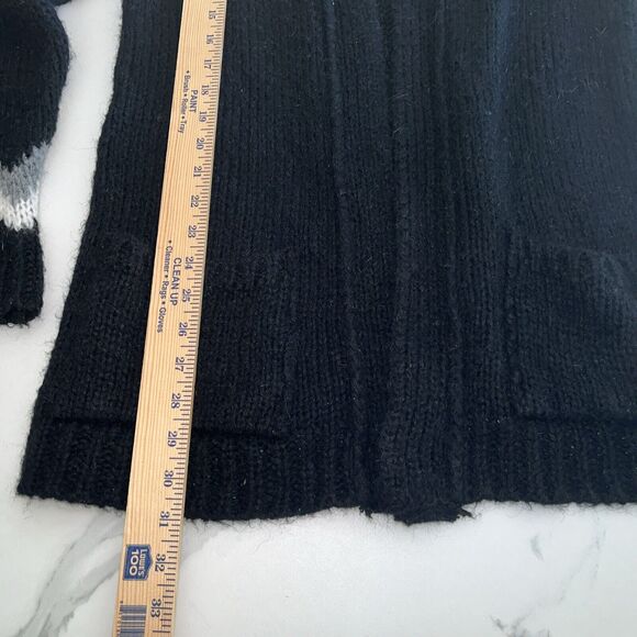 Lara Knit Cardigan Sweater Sz M Black Open Front Knit Mohair Blend Made in Italy - Picture 10 of 16